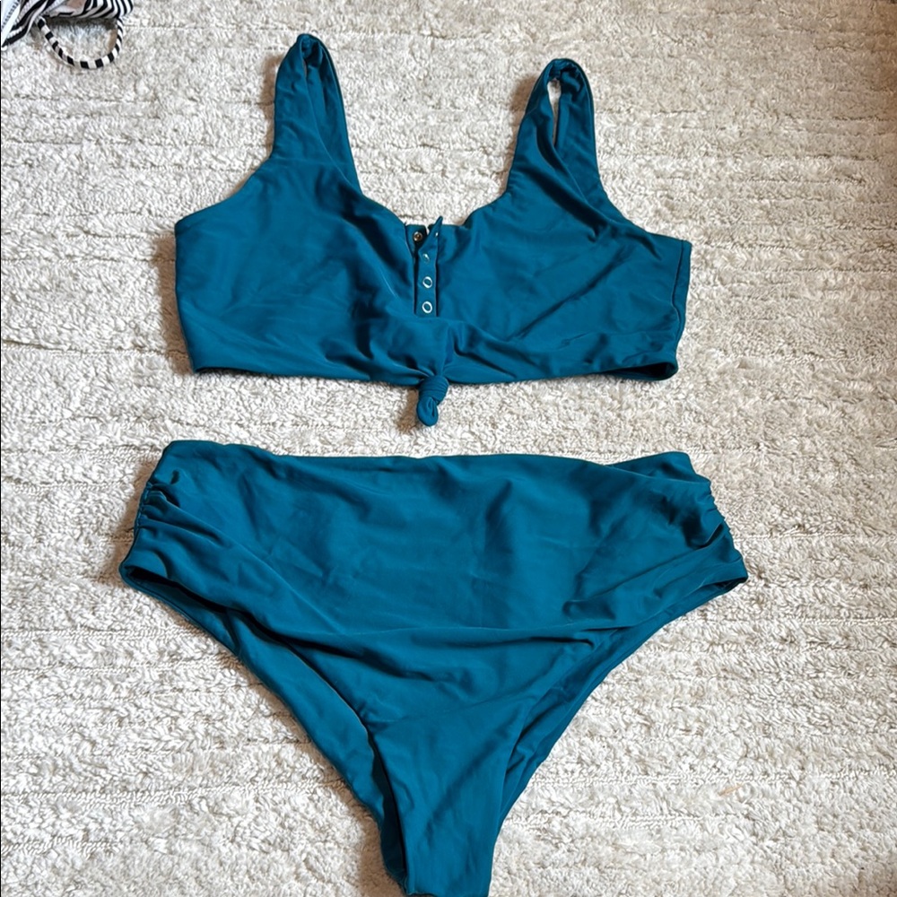 Teal Two-Piece Swimsuit